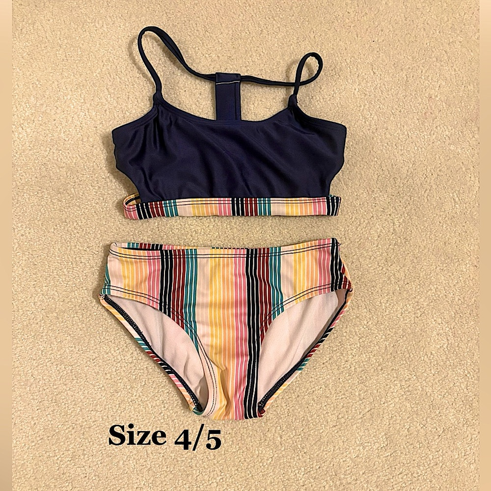 4T Girls 2 piece Navy Bikini Bathing Suit